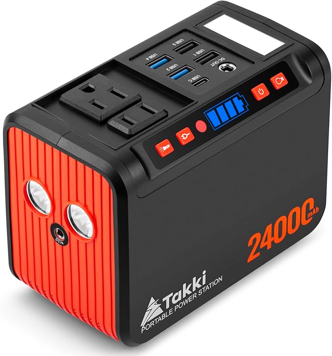Takki 88.8Wh Portable Power Station Lithium Battery Solar Generator Power Bank with 120W Peak AC Outlet Battery Backup for Camping Home Use Emergency(Solar Panel Optional)
